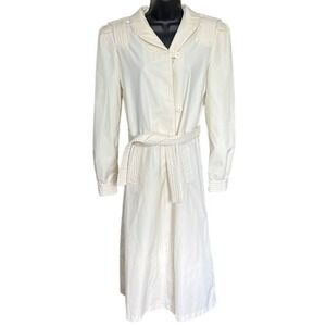 Vintage‎ Saxton Hall Driving Coat Sz 10T Cream Motoring Duster
